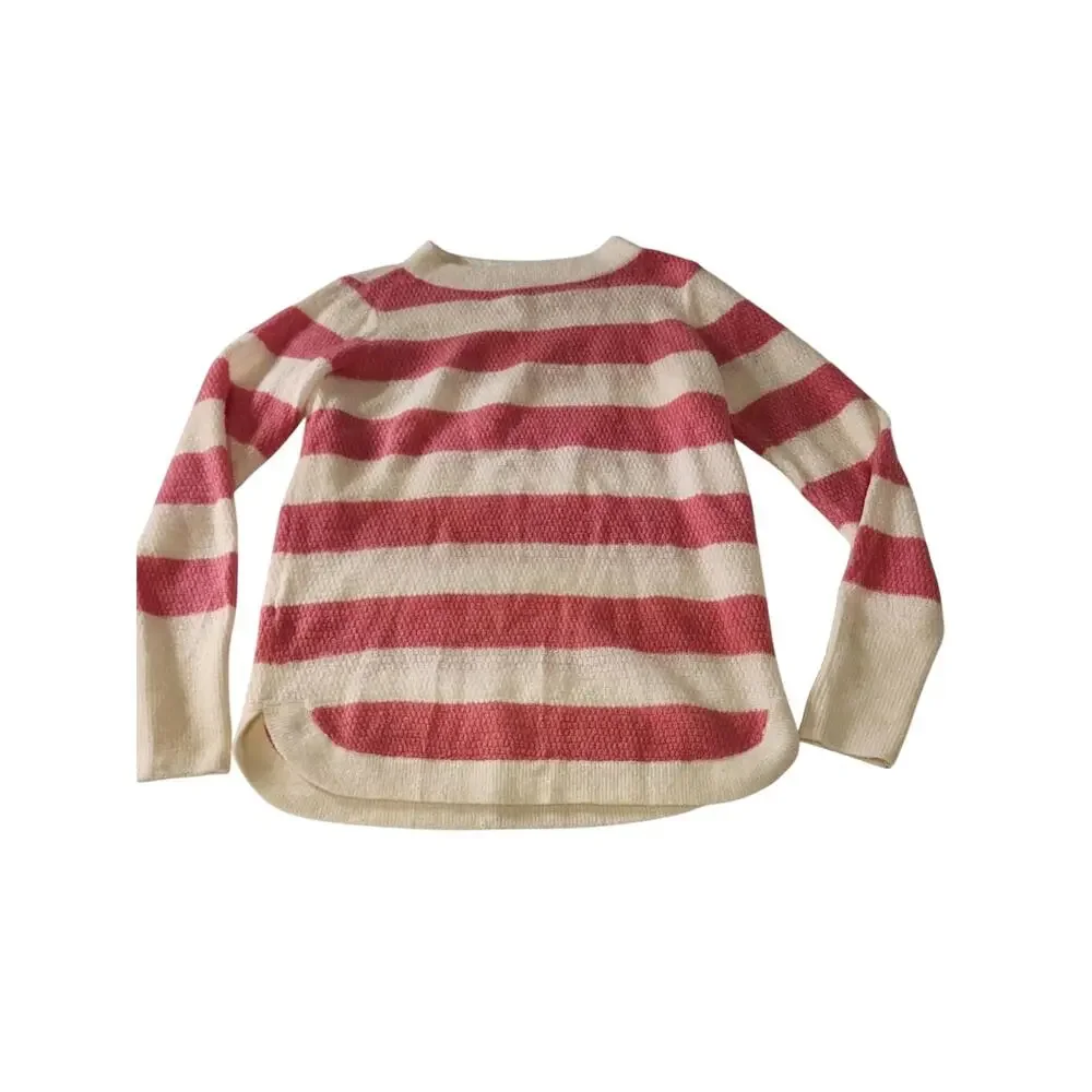 Loft Pink & White Striped Sweater, Small, Valentine's Day